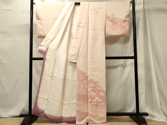 平和屋着物■訪問着　手描き　枝花文　暈し染め　正絹　逸品　CABJ6991oy