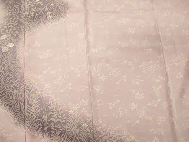 平和屋着物■訪問着　刺繍　草花文　暈し染め　正絹　逸品　未使用　CABJ6995oy