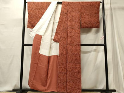 平和屋着物■上質な小紋　舞花文　正絹　逸品　CABJ7001oy