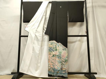 平和屋着物■豪華黒留袖　作家物　遠山草木松文　暈し染め　正絹　逸品　CABJ7002oy