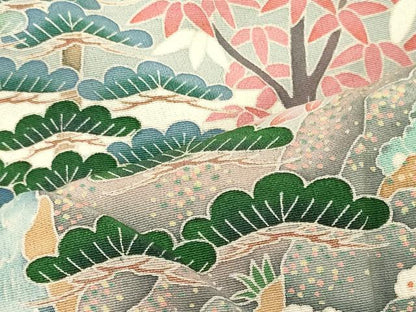 平和屋着物■豪華黒留袖　作家物　遠山草木松文　暈し染め　正絹　逸品　CABJ7002oy