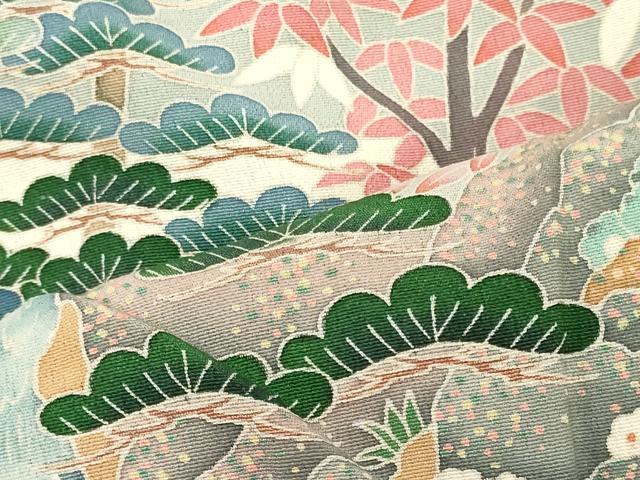 平和屋着物■豪華黒留袖　作家物　遠山草木松文　暈し染め　正絹　逸品　CABJ7002oy