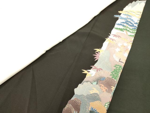 平和屋着物■豪華黒留袖　作家物　遠山草木松文　暈し染め　正絹　逸品　CABJ7002oy