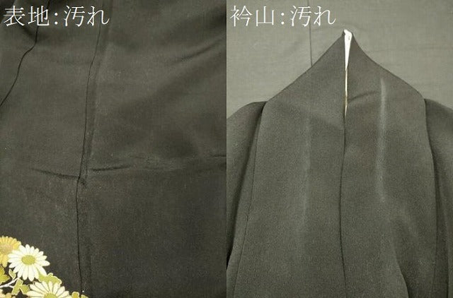 平和屋着物■豪華黒留袖　刺繍　尾長鳥花文　金銀彩　正絹　逸品　CABJ7004oy