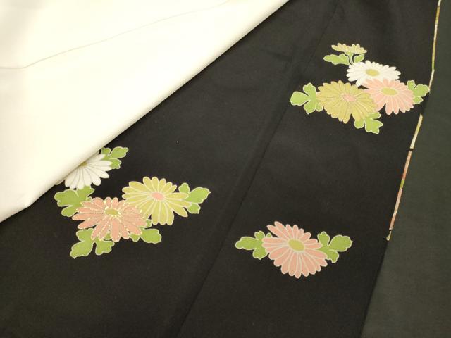 平和屋着物■豪華黒留袖　刺繍　尾長鳥花文　金銀彩　正絹　逸品　CABJ7004oy