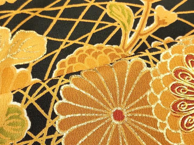 平和屋着物■豪華黒留袖　駒刺繍　菊文　金彩　正絹　逸品　CABJ7005oy