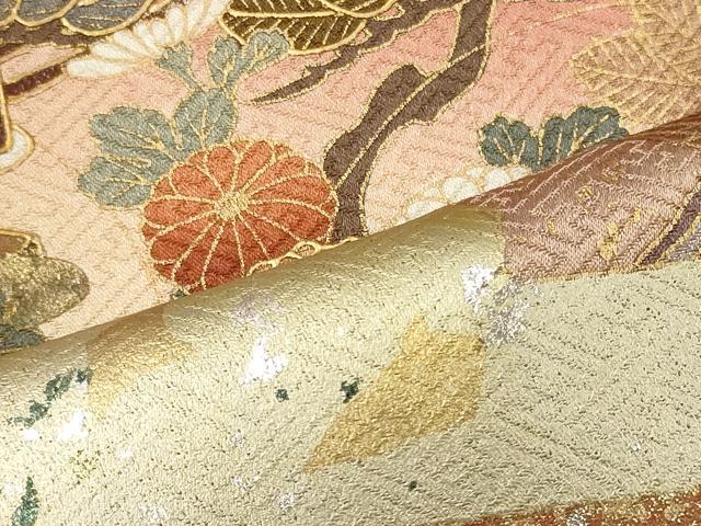 平和屋着物■十日町友禅作家物　龍谷　色留袖　渡り橋花松文　暈し染め　金銀彩　正絹　逸品　CABJ7007oy
