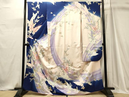 平和屋着物■豪華振袖　舞蝶文　暈し染め　金銀彩　正絹　逸品　CABJ7010oy