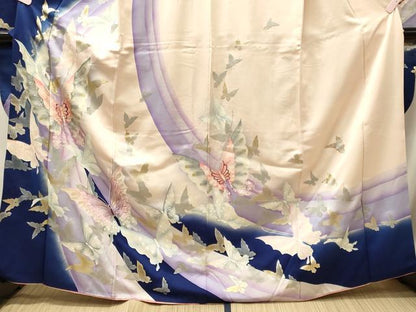 平和屋着物■豪華振袖　舞蝶文　暈し染め　金銀彩　正絹　逸品　CABJ7010oy