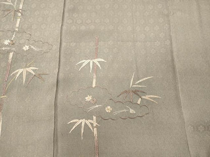 平和屋着物■豪華色留袖　総刺繍　雲取り笹竹文　金糸　正絹　逸品　CABJ7012oy