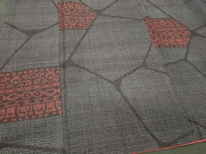 平和屋着物■上質な紬　80亀甲　抽象文様　正絹　逸品　CABJ7015oy