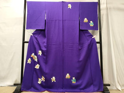平和屋着物■訪問着　童子　金彩　ロング丈　正絹　逸品　未使用　CABJ7017oy