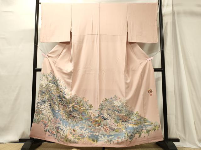 平和屋着物■豪華色留袖　作家物　風景花松文　暈し染め　正絹　逸品　CABJ7018oy