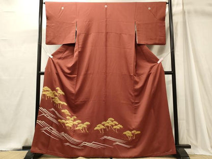 平和屋着物■豪華色留袖　笠松文　金彩　正絹　逸品　CABJ7021oy