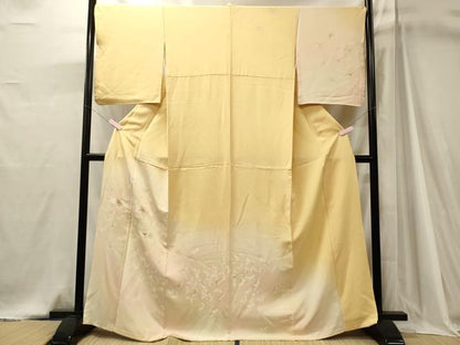 平和屋着物■訪問着　刺繍　舞蝶文　暈し染め　金糸　正絹　逸品　CABJ7023oy
