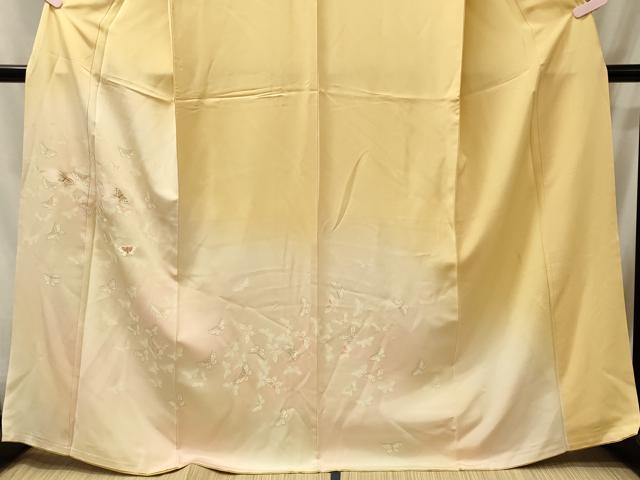 平和屋着物■訪問着　刺繍　舞蝶文　暈し染め　金糸　正絹　逸品　CABJ7023oy