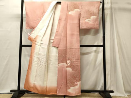 平和屋着物■訪問着　刺繍　仕覆草葉文　暈し染め　金彩　正絹　逸品　CABJ7032oy