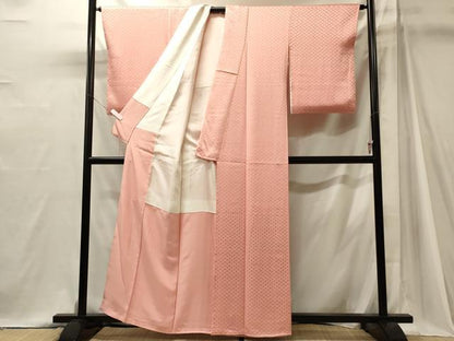 平和屋着物■上質な色無地　菱草花地紋　虹色　正絹　逸品　未使用　CABJ7034oy