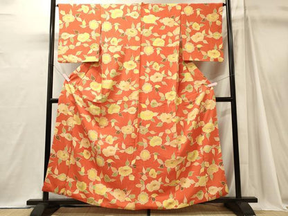 平和屋着物■上質な小紋　草花文　正絹　逸品　CABJ7035oy