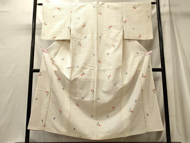 平和屋着物■上質な小紋　舞花文　正絹　逸品　CABJ7042oy