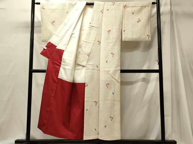 平和屋着物■上質な小紋　舞花文　正絹　逸品　CABJ7042oy