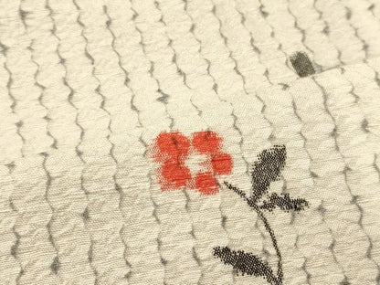 平和屋着物■上質な小紋　舞花文　正絹　逸品　CABJ7042oy