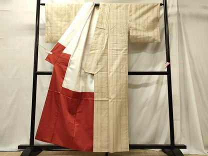 平和屋着物■上質な紬　間道　正絹　逸品　CABJ7043oy