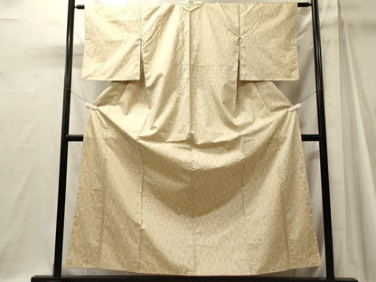 平和屋着物■上質な紬　幾何学文　正絹　逸品　CABJ7044oy