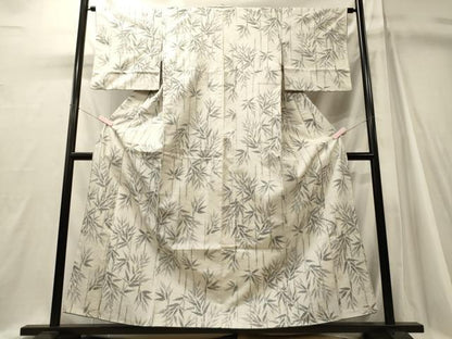 平和屋着物■上質な紬　笹竹文　正絹　逸品　CABJ7047oy