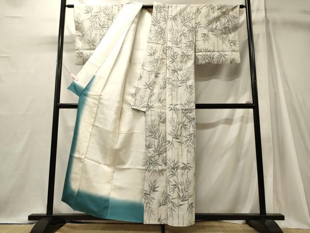 平和屋着物■上質な紬　笹竹文　正絹　逸品　CABJ7047oy