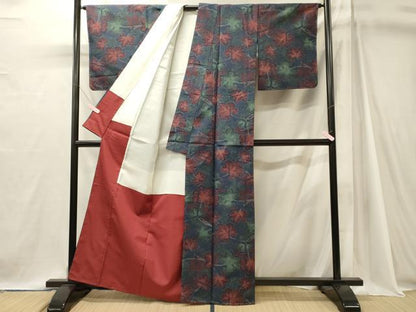 平和屋着物■上質な紬　舞葉文　正絹　逸品　未使用　CABJ7050oy