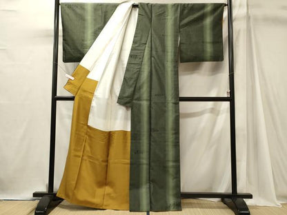 平和屋着物■上質な紬　流水文　正絹　逸品　CABJ7053oy