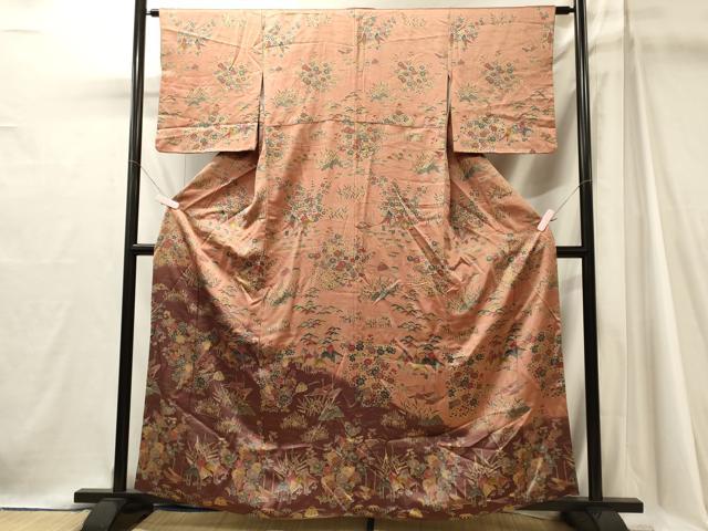 平和屋着物■訪問着　風景草花文　暈し染め　正絹　逸品　CABJ7060oy