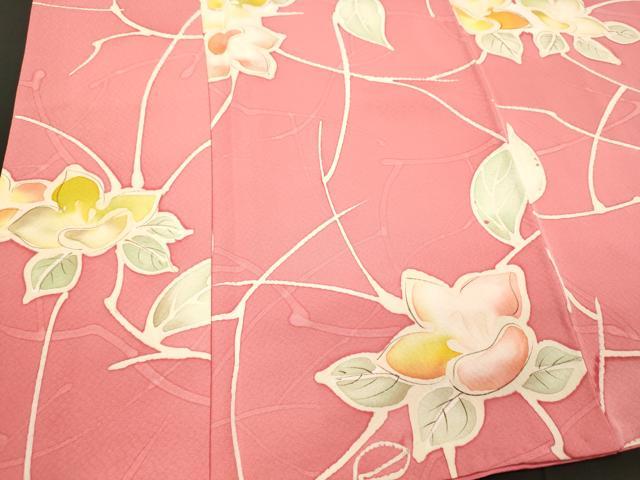 平和屋着物■上質な小紋　手描き　草花文　暈し染め　正絹　逸品　CABJ7062oy