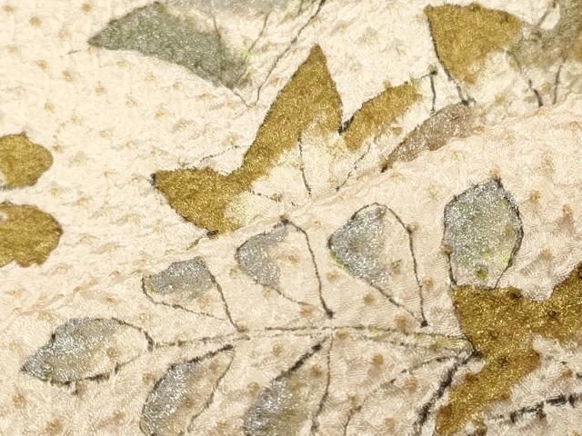平和屋着物■訪問着　手描き　総絞り　草花文　金銀彩　正絹　逸品　未使用　CABJ7065oy