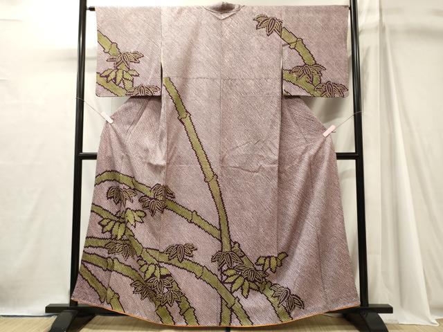 平和屋着物■訪問着　総絞り　笹竹文　正絹　逸品　CABJ7066oy