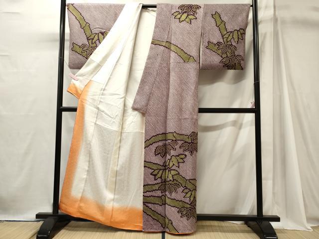 平和屋着物■訪問着　総絞り　笹竹文　正絹　逸品　CABJ7066oy