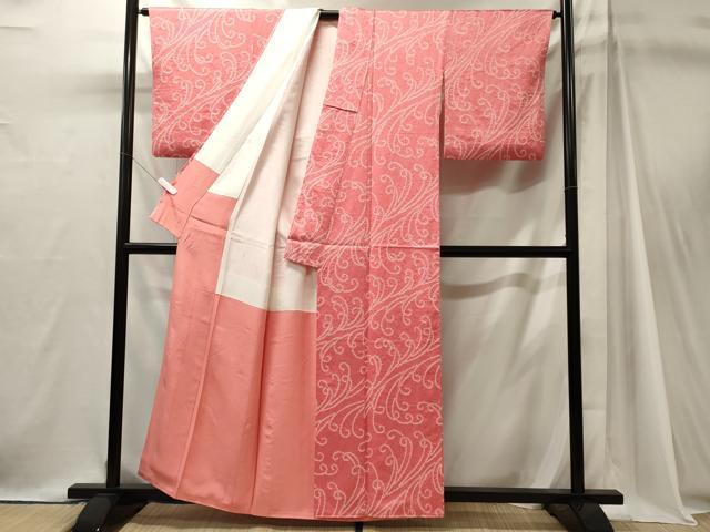 平和屋着物■上質な小紋　絞り　立波文　正絹　逸品　CABJ7067oy