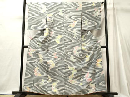 平和屋着物■上質な小紋　舞蝶文　暈し染め　正絹　逸品　CABJ7068oy