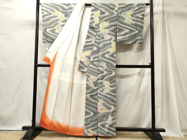 平和屋着物■上質な小紋　舞蝶文　暈し染め　正絹　逸品　CABJ7068oy