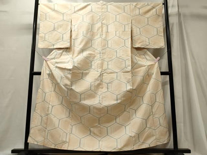 平和屋着物■上質な紬　亀甲文　正絹　逸品　CABJ7070oy
