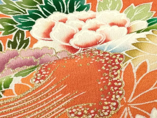 平和屋着物■豪華黒留袖　作家物　飛鳥草花松文　金彩　仮絵羽　正絹　逸品　未使用　CABJ7071oy