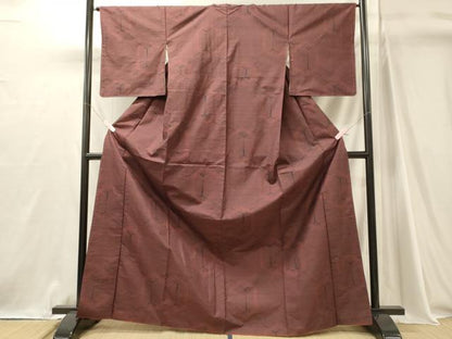 平和屋着物■上質な紬　亀甲重ね　正絹　逸品　CABJ7074oy