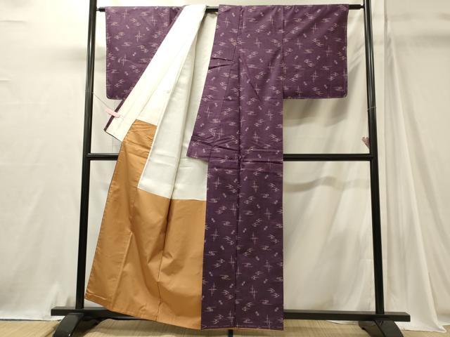 平和屋着物■上質な紬　琉球絣文様　正絹　逸品　未使用　CABJ7079oy