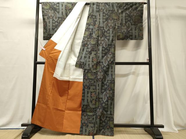 平和屋着物■本場大島紬　亀甲草花文　正絹　逸品　未使用　CABJ7081oy