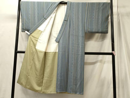平和屋着物■男性　小紋　流線舞桜間道　正絹　逸品　CABJ7084oy
