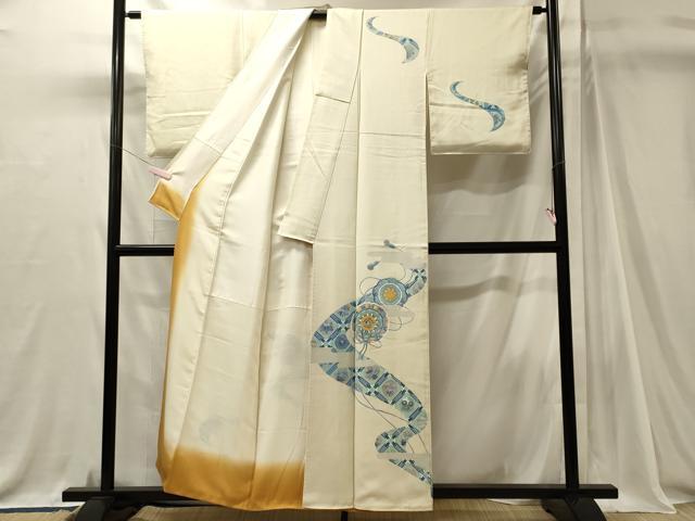 平和屋着物■訪問着　鏡裏花文　金彩　正絹　逸品　CABJ7085oy