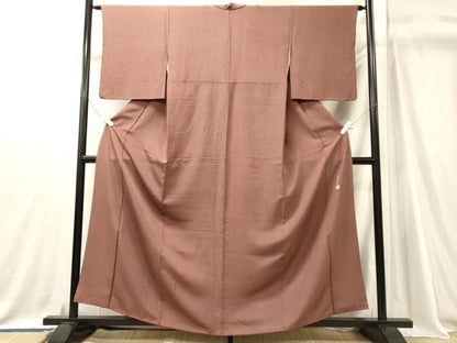 平和屋着物■江戸小紋　廣瀬陽訪　万筋　肉桂色×黒色　正絹　逸品　CABJ7091oy