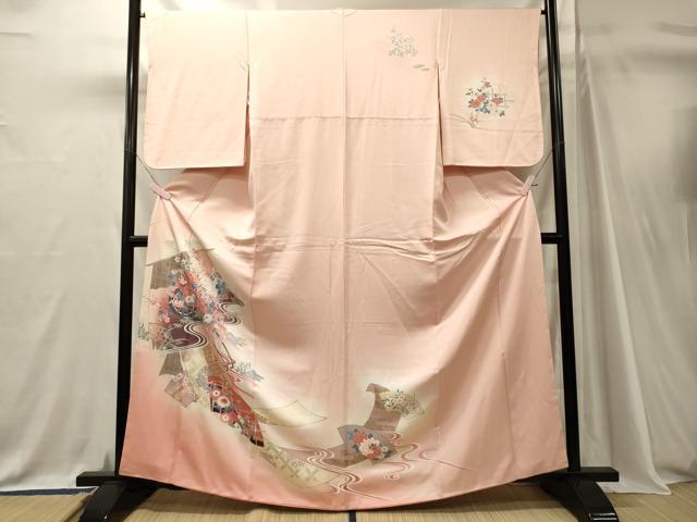 平和屋着物■訪問着　几帳花車文　暈し染め　金彩　正絹　逸品　CABJ7092oy