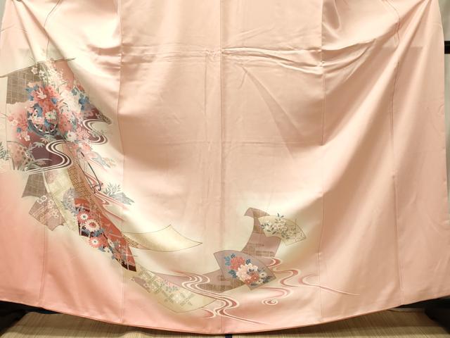 平和屋着物■訪問着　几帳花車文　暈し染め　金彩　正絹　逸品　CABJ7092oy
